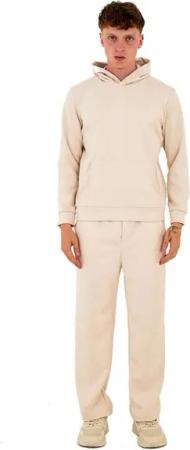 Denim Distriqt Jogginganzug Sportlicher Samt Jogginganzug mit Baggyhose Beige L