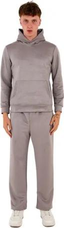 Denim Distriqt Jogginganzug Sportlicher Samt Jogginganzug mit Baggyhose Grau XL