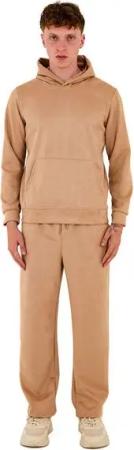 Denim Distriqt Jogginganzug Sportlicher Samt Jogginganzug mit Baggyhose Camel XXL