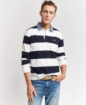 Gant Langarm-Poloshirt REG CHAMBRAY STRIPE HEAVY RUGGER