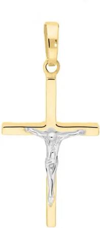 My Gold Kreuzanhänger Damen & Herren Kreuz Anhänger Gelbgold Weißgold 585 Gold - Tara (Set, 1-tlg., inkl. Schmuckbox), Geschenke