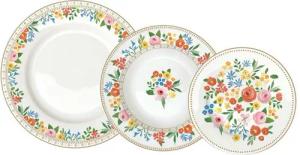 EasyLife Frühstücks-Geschirrset Boho Flowers, Spülmaschinengeeignet