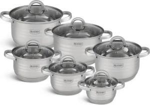Edenberg Topf-Set Kochtöpfe mit Glasdeckel, Kochtopfset, Topfset, Töpfe Edelstahl, Aluminium, Edelstahl, Glas (Zeitloses Design des Topfsets. Eine ideale Geschenkidee)
