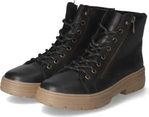 Rieker Schnürstiefeletten für Damen - Gr. 37 - schwarz - Synthetik