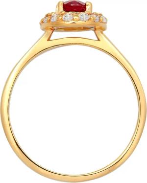 Elli Ringe - Ring Granat Topas Klassik 585 Gelbgold - Gr. 58 MM - in Gold - für Damen