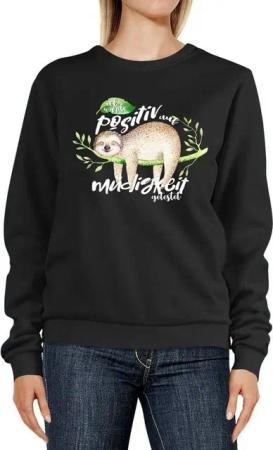 MoonWorks Sweatshirt Sweatshirt Damen Faultier Ich wurde positiv auf Müdigkeit getestet Rundhals-Pullover Pulli Sweater Moonworks®