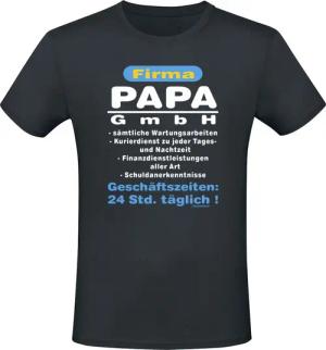 Sprüche T-Shirt - Firma Papa GmbH - M bis 3XL - für Männer - Größe 3XL - schwarz