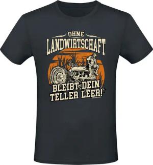 Sprüche T-Shirt - Ohne Landwirtschaft bleibt dein Teller leer! - M bis 3XL - für Männer - Größe L - schwarz
