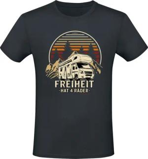 Sprüche T-Shirt - Freiheit hat 4 Räder - M bis 3XL - für Männer - Größe XL - schwarz