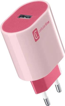 Cellularline Cellularline 12W USB Reiselader rosa - Ladegerät. Handy-Netzteile