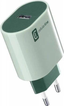 Cellularline Reiselader 12W USB Type-A in Grün Handy-Netzteile