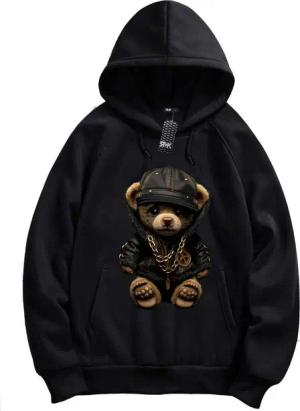 RMK Hoodie Herren Pullover Pulli Kapuzenpullover Sweatshirt Gangster Teddy Bär mit Kapuze