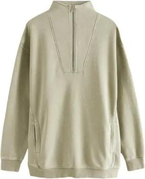 Next Longsweatshirt Relaxed Fit Sweatshirt mit RV-Kragen und Waschung (1-tlg)