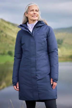 Polar Hybrid Lange Damen Daunenjacke - Blau