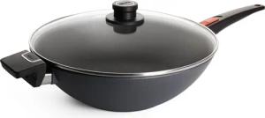 WOLL MADE IN GERMANY Wok "Diamond Lite", Aluminiumguss, Ø 34 cm, mit Glasdeckel, Induktion