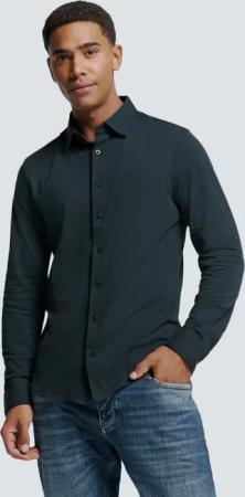 NO EXCESS Langarmhemd "No Excess Piqué-Hemd von Timeless Basics"