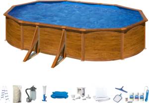 my POOL BWT Ovalpool, (Komplett-Set, 10 tlg.), in moderner Holzoptik, Höhe 120 cm, verschiedene Größen