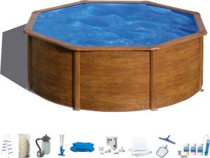 my POOL BWT Rundpool, (Komplett-Set, 10 tlg.), in moderner Holzoptik, verschiedene Größen
