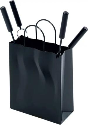 Firefix Kamingarnitur "Kaminbesteck "Tasche" mit 4 Besteckteilen, schwarz", 5-teilig