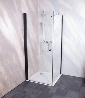 Sanotechnik Duschwand "Sanoflex Black YOUNG", Glas