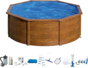 my POOL BWT Rundpool, (Set, 10 tlg.), in moderner Holzoptik, Höhe 120 cm, verschiedene Größen