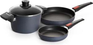 WOLL MADE IN GERMANY Pfannen-Set "Diamond Lite", Aluminiumguss, (Set, 4 tlg., Flachpfanne Ø 20 cm, Hochrandpfanne Ø 24 cm, Topf Ø 20 cm), Induktion, Made in Germany