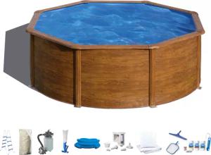 my POOL BWT Rundpool, (Komplett-Set, 10 tlg.), in moderner Holzoptik, verschiedene Größen