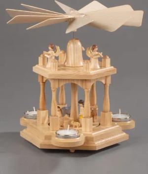 Albin Preissler Weihnachtspyramide "Christi Geburt, Weihnachtsdeko", 2 Etagen, Made in Germany