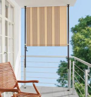 Angerer Freizeitmöbel Klemm-Senkrechtmarkise, beige/braun, BxH: 150x225 cm