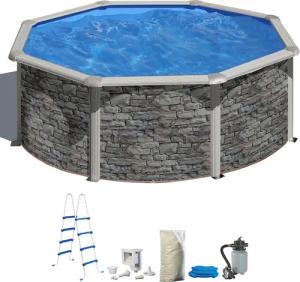 my POOL BWT Rundpool, (Set, 5 tlg.), in moderner Steinoptik, Höhe 132 cm, verschiedene Größen