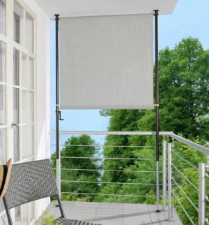 Angerer Freizeitmöbel Klemm-Senkrechtmarkise, granitgrau, BxH: 120x225 cm