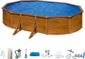 my POOL BWT Ovalpool, (Komplett-Set, 10 tlg.), in moderner Holzoptik, Höhe 120 cm, verschiedene Größen