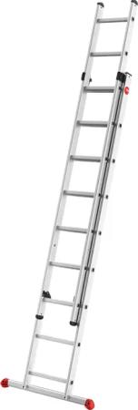 Hailo Anlegeleiter "S80 ProfiStep duo", Aluminium-Schiebeleiter 2-teilig 2x9 Sprossen