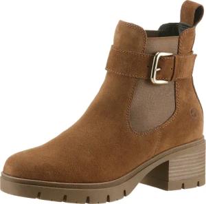 Tamaris Chelseaboots, Blockabsatz, Businessmode, Stiefelette mit Zierschnalle