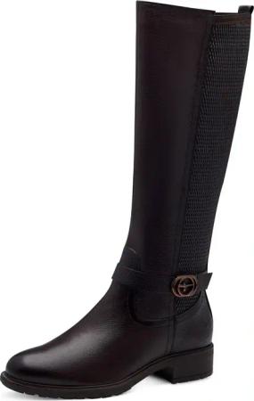 Tamaris Stiefel, Blockabsatz, Langschaftstiefel mit XS-Schaft und Stretchfunktion