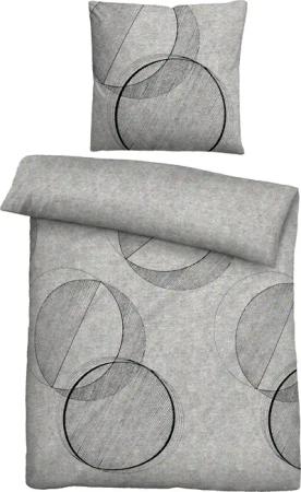 Biberna Bettwäsche "Circle", kuschelig warm, weich, Melange, 100% Baumwolle, made in Germany