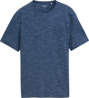 TOM TAILOR Herren T-Shirt mit Brusttasche, blau, Meliert, Gr. XL