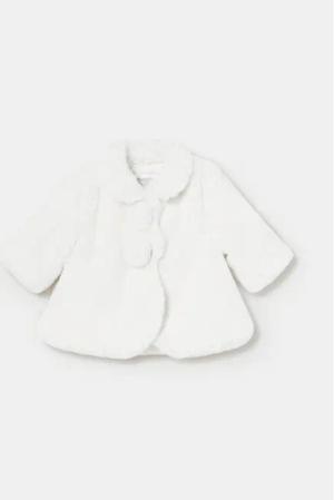 Mayoral Pelzmantel 2451 Écru Regular Fit