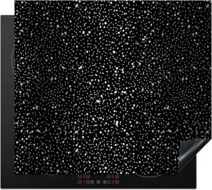 MuchoWow Herd-Abdeckplatte Schwarz - Weiß - Muster - Polka dots, Vinyl, (1 tlg), Ceranfeldabdeckung Küche, Herdabdeckplatte Einteilig, 59x51 cm