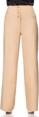Belsira - Rockabilly Stoffhose - Marlenehose - S bis 3XL - für Damen - Größe L - beige