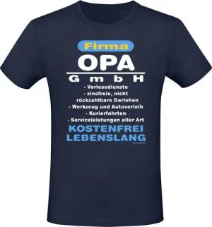 Sprüche T-Shirt - Firma Opa Gmbh - M bis 3XL - für Männer - Größe L - dunkelblau