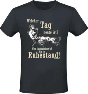 Sprüche T-Shirt - Welcher Tag heute ist? Wen interessiert´s? Bin im Ruhestand! - M bis XXL - für Männer - Größe L - schwarz