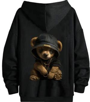 RMK Hoodie Herren Pullover Pulli Kapuzenpullover Sweatshirt Gangster Teddy Bär mit Kapuze