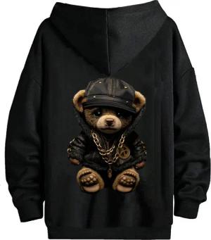 RMK Hoodie Herren Pullover Pulli Kapuzenpullover Sweatshirt Gangster Teddy Bär mit Kapuze