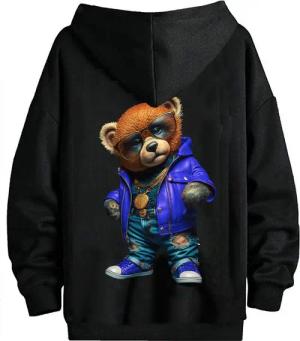 RMK Hoodie Herren Pullover Pulli Kapuzenpullover Sweatshirt Gangster Teddy Bär mit Kapuze