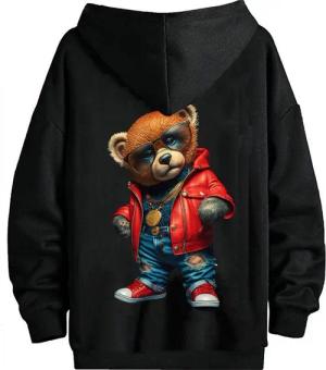RMK Hoodie Herren Pullover Pulli Kapuzenpullover Sweatshirt Gangster Teddy Bär mit Kapuze