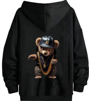 RMK Hoodie Herren Pullover Pulli Kapuzenpullover Sweatshirt Gangster Teddy Bär mit Kapuze