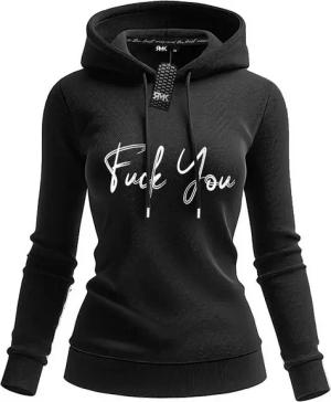 RMK Kapuzenpullover Damen Pullover Hoodie Pulli mit Kapuze "Fuck You" Aufdruck in Unifarben