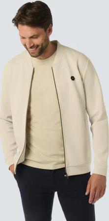 NO EXCESS Sweater "No Excess Stylische Weste mit Bomberkragen und Piqué-Material"