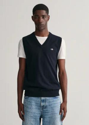 Gant Pullunder "CLASSIC COTTON SLIPOVER", Premium Pullunder aus weicher 100% Baumwolle, Ärmellos